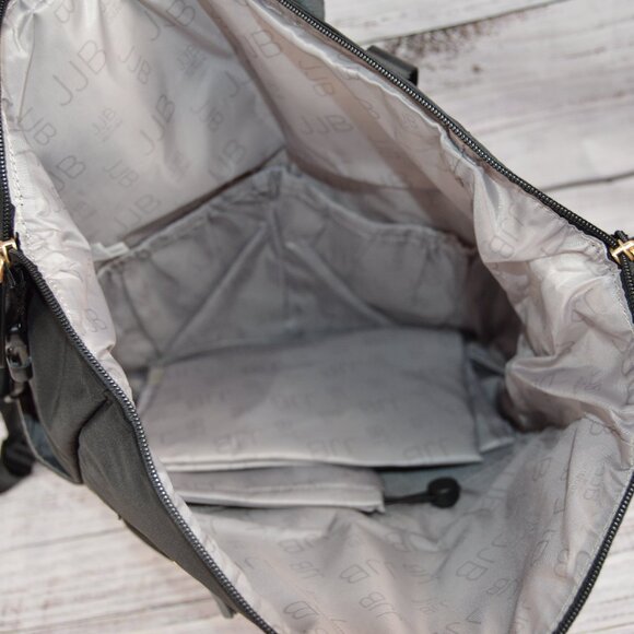 JJB By JUJUBE Large Modern Diaper Backpack Black NWT - Picture 6 of 16